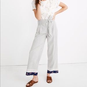 Madewell X Denim Project paper bag wide leg pants